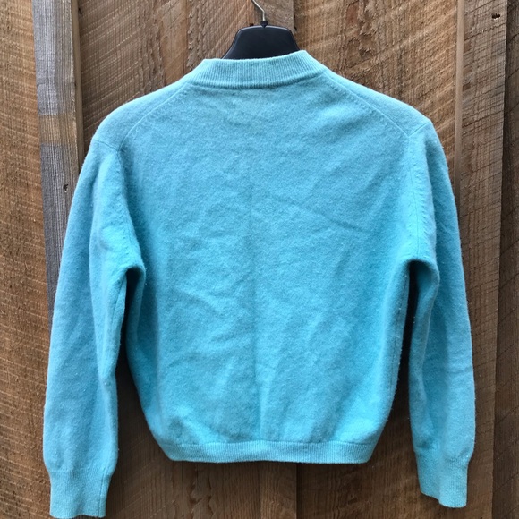 Vintage 1940s Blue Lambswool Blend Sweater - Picture 2 of 3